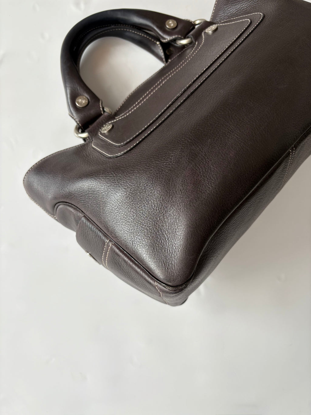 Vintage Celine Boogie Bag in Dark Brown Leather