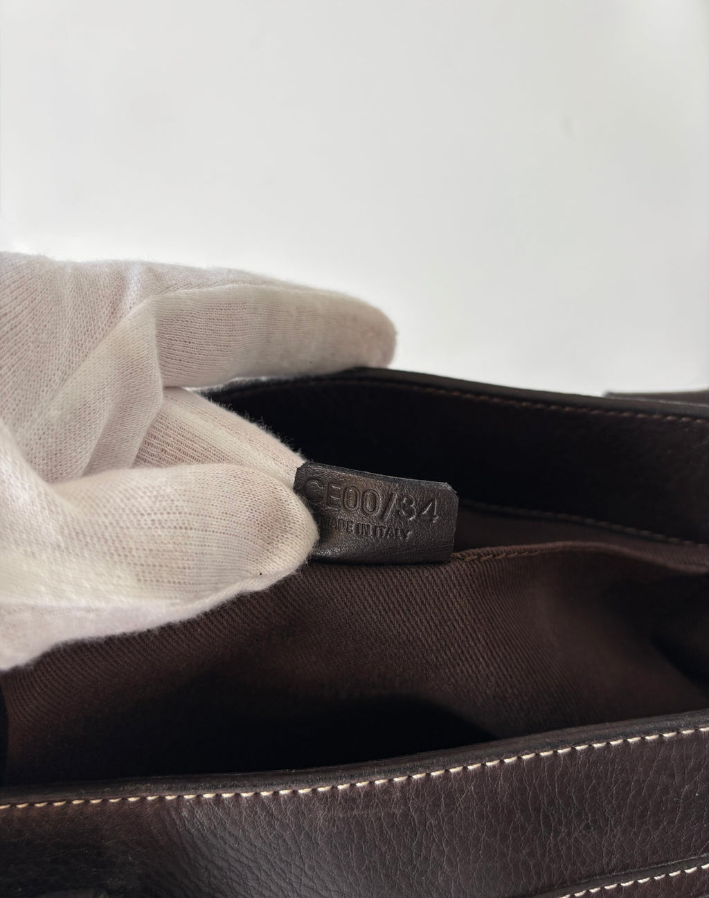 Vintage Celine Boogie Bag in Dark Brown Leather